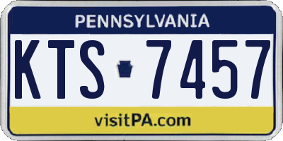 PA license plate KTS7457
