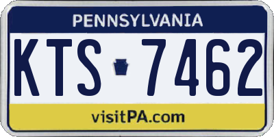 PA license plate KTS7462