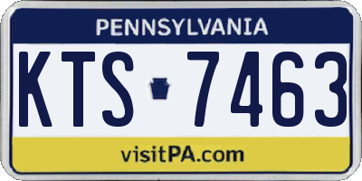 PA license plate KTS7463