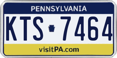 PA license plate KTS7464