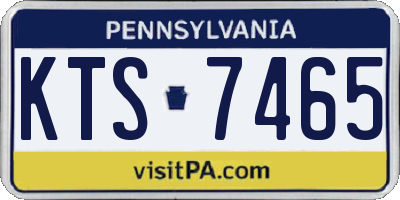 PA license plate KTS7465