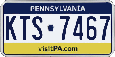 PA license plate KTS7467