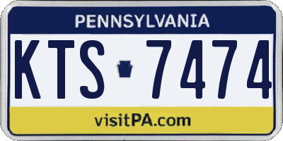 PA license plate KTS7474