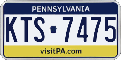 PA license plate KTS7475