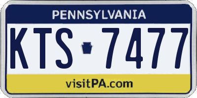 PA license plate KTS7477