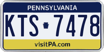PA license plate KTS7478