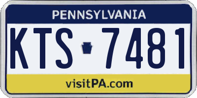 PA license plate KTS7481