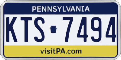PA license plate KTS7494