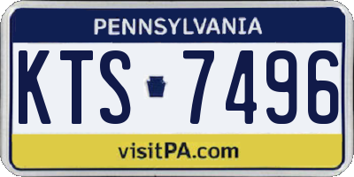 PA license plate KTS7496