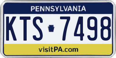 PA license plate KTS7498