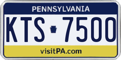 PA license plate KTS7500