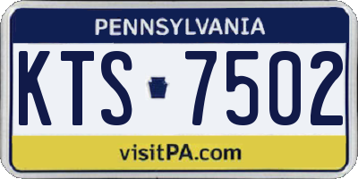 PA license plate KTS7502