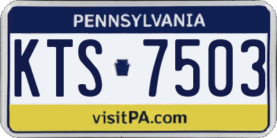 PA license plate KTS7503