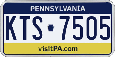 PA license plate KTS7505