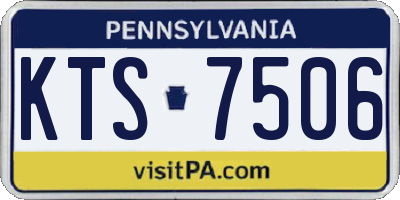 PA license plate KTS7506