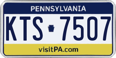 PA license plate KTS7507