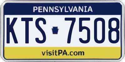 PA license plate KTS7508