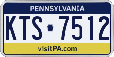 PA license plate KTS7512