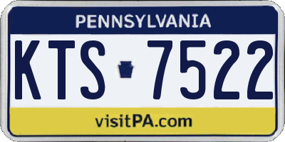 PA license plate KTS7522