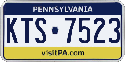 PA license plate KTS7523