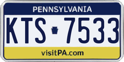 PA license plate KTS7533
