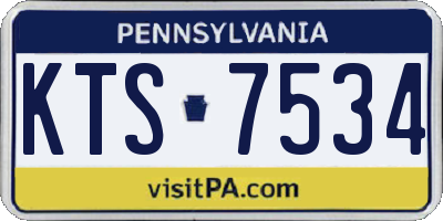 PA license plate KTS7534