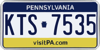 PA license plate KTS7535