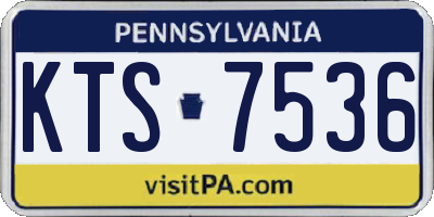 PA license plate KTS7536