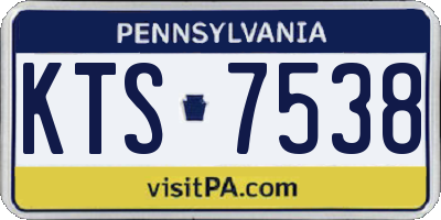 PA license plate KTS7538