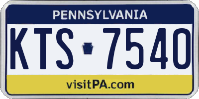 PA license plate KTS7540