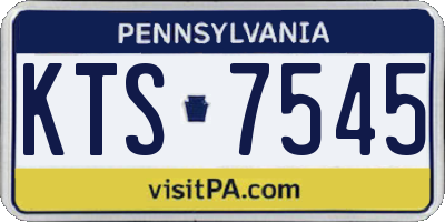 PA license plate KTS7545