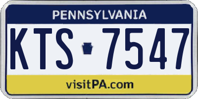 PA license plate KTS7547