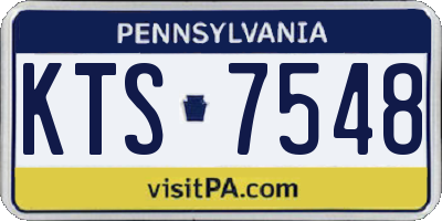 PA license plate KTS7548
