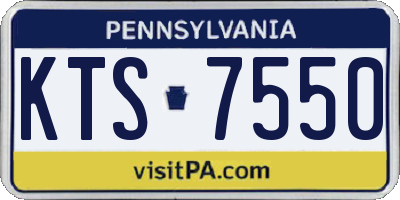 PA license plate KTS7550