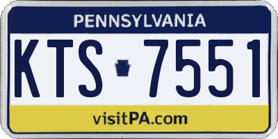 PA license plate KTS7551