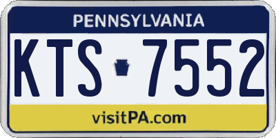 PA license plate KTS7552