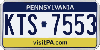 PA license plate KTS7553