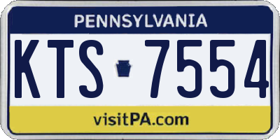 PA license plate KTS7554