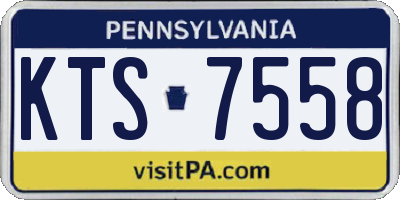 PA license plate KTS7558