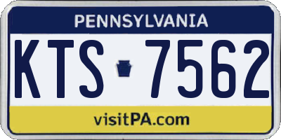 PA license plate KTS7562