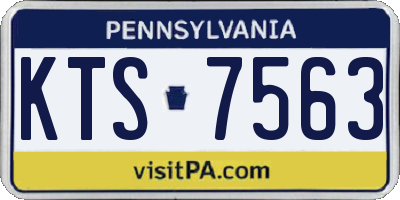 PA license plate KTS7563