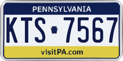 PA license plate KTS7567