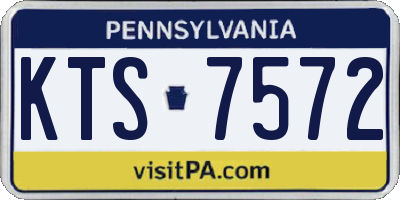 PA license plate KTS7572