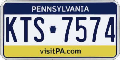 PA license plate KTS7574