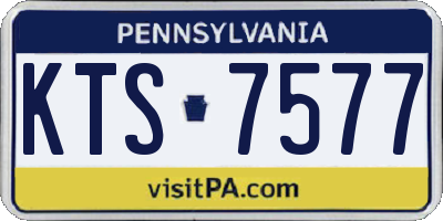 PA license plate KTS7577