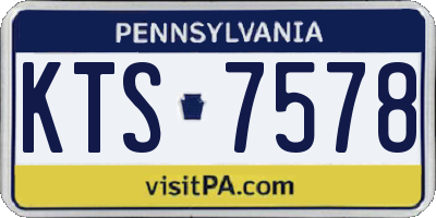 PA license plate KTS7578