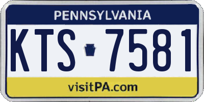 PA license plate KTS7581