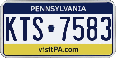PA license plate KTS7583