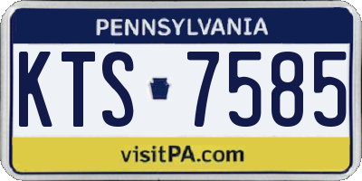 PA license plate KTS7585