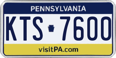 PA license plate KTS7600